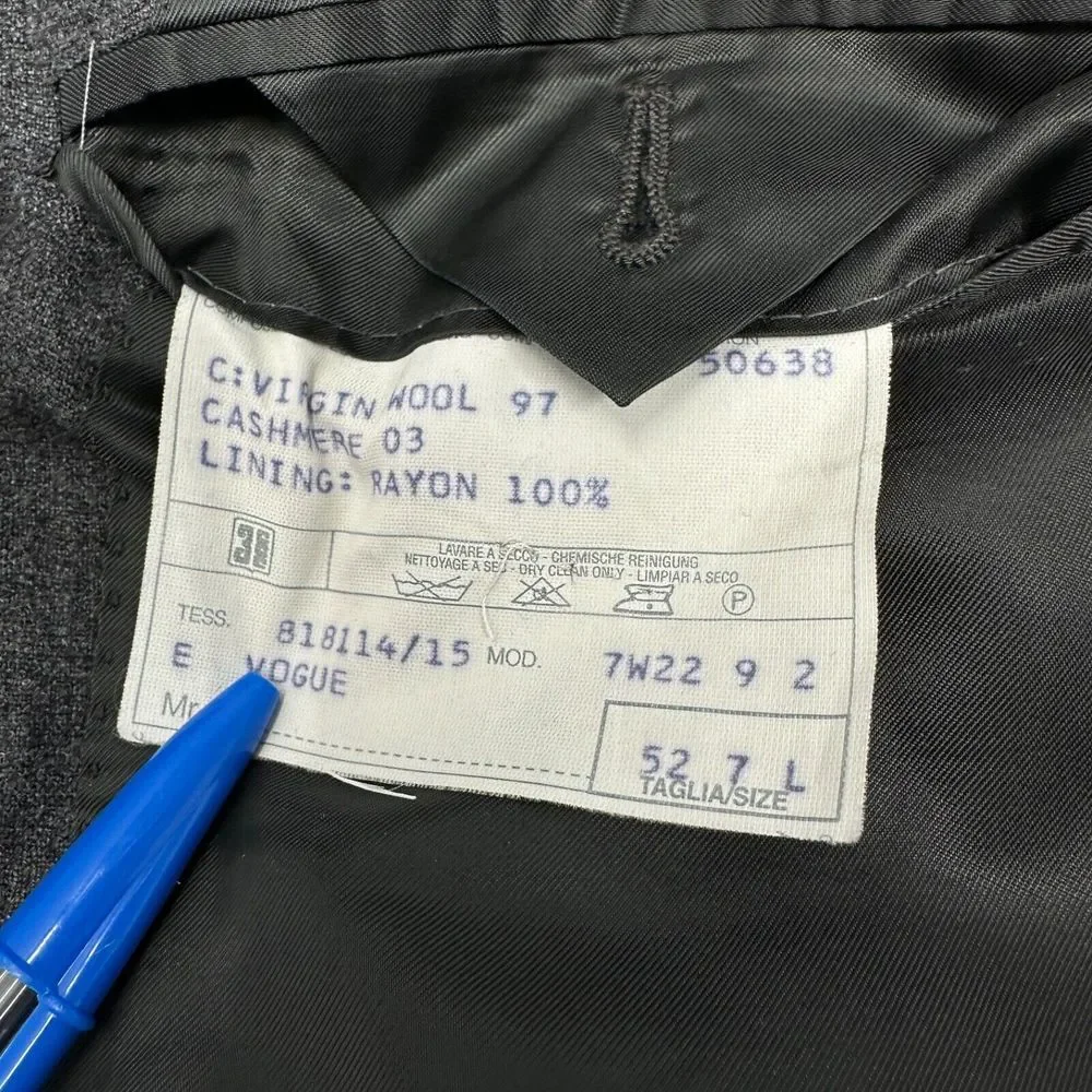 CORNELIANI Dark Grey Sport Coat Wool Cashmere‎ Blazer Jacket Family Britches 52